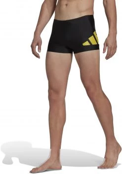 Meilleur prix ✨ Adidas 3 Bars Boxers Men, noir ❤️ -Maillots de bain Soldes adidas 3 bars boxers men black impact yellow 4 1