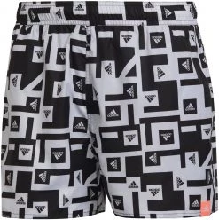Nouveau 🎉 Adidas BOS AOP CLX Swim Shorts Men, noir/blanc ❤️