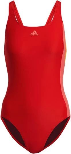 Promo 😀 Adidas Bos Colourblock Swimsuit Women, rouge 👍