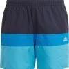 Promo 😉 Adidas Colorblock Shorts Boys, bleu/turquoise ✔️ -Maillots de bain Soldes adidas colorblock shorts boys shadow navy sky rush 1