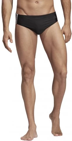 Bon marché ✔️ Adidas Fit 3S Boxer de bain Homme, noir 🌟 -Maillots de bain Soldes adidas fit 3 stripes trunks herren black white 4 1