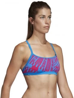Vente flash ⭐ Adidas Pro AOP Haut de maillot de bain 2 pièces Femme, bleu/rose ✨ -Maillots de bain Soldes adidas pro aop 2 piece top women true blue 3