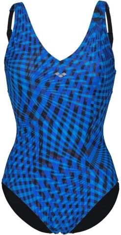 Promo 🎁 Arena Bodylift Cloe Wing Back One Piece Swimsuit AO Women, noir/bleu 👍