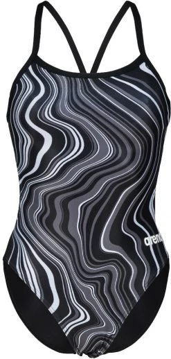 Les meilleures critiques de 🤩 Arena Challenge Back Marbled One Piece Swimsuit Women, noir/gris 🥰
