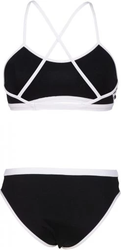 Remise 🧨 Arena Cross Back Solid Bikini Women, noir/blanc 💯 -Maillots de bain Soldes arena cross back solid bikini women black white 3