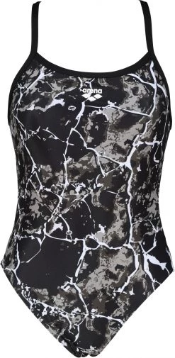 Vente flash 😀 Arena Earth Texture Challenge Back Swimsuit Women, noir/gris 😀