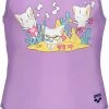 Remise 🔔 Arena Friends Swimsuit Girls, vert/rose 😀 -Maillots de bain Soldes arena friends swimsuit girls lilac navy 1