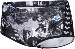 Grosses soldes 🤩 Arena Icons Allover Low Waist Shorts Men, noir/blanc 🎁 -Maillots de bain Soldes arena icons allover low waist shorts men black multi 3