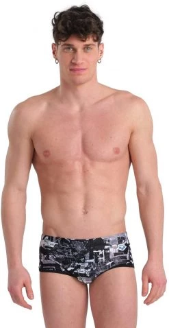 Grosses soldes 🤩 Arena Icons Allover Low Waist Shorts Men, noir/blanc 🎁 -Maillots de bain Soldes arena icons allover low waist shorts men black multi 5