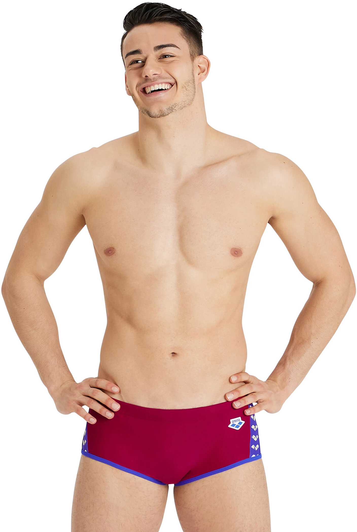 arena Icons Panel Low Waist Shorts Men, rouge Promo 😉 Arena Icons Panel Low Waist Shorts Men, rouge ⭐ -Maillots de bain Soldes arena icons panel low waist shorts men burgundy neon blue 3