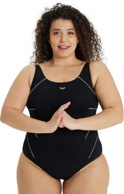 Bon marché 👏 Arena Jewel Plus One Piece Swimsuit Women, noir 😍 -Maillots de bain Soldes arena jewel plus one piece swimsuit women black white 4