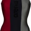Promo 🔔 Arena Just O Back Swimsuit Women, noir/Multicolore ⭐ -Maillots de bain Soldes arena just o back swimsuit women black burnt red asphalt 1 1