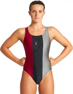 Promo 🔔 Arena Just O Back Swimsuit Women, noir/Multicolore ⭐ -Maillots de bain Soldes arena just o back swimsuit women black burnt red asphalt 5 1