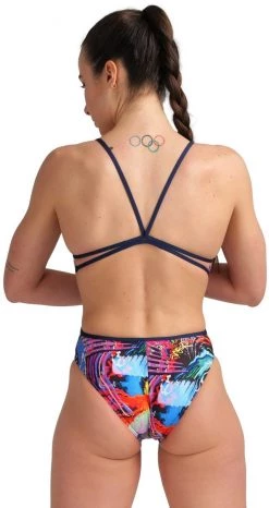 Acheter ✔️ Arena Lace Back Allover One Piece Swimsuit Women, Multicolore 🤩 -Maillots de bain Soldes arena lace back allover one piece swimsuit women navy multi 5 1
