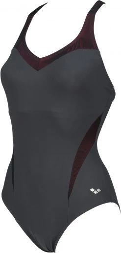 Budget 😍 Arena Light Cross Back Swimsuit Women, gris ⌛ -Maillots de bain Soldes arena light cross back swimsuit women ash grey calypso 3 1