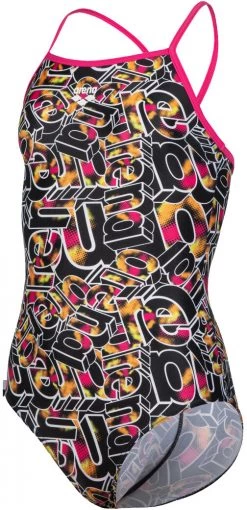 Vente flash ❤️ Arena Lightdrop Back Allover One Piece 💯 Swimsuit Girls, Multicolore 💯