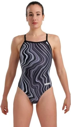 Bon marché 🎉 Arena Lightdrop Back Marbled One Piece Swimsuit Women, noir/gris 🔔 -Maillots de bain Soldes arena lightdrop back marbled one piece swimsuit women black black multi 5 1