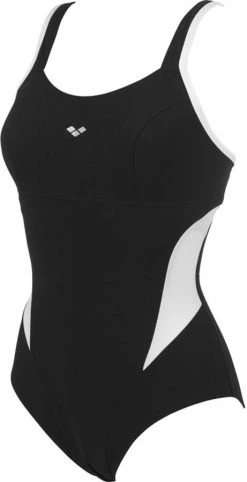 Promo 🔔 Arena Makimurax Maillot de bain une pièce Bonnet C encolure dégagée Femme, noir 🛒