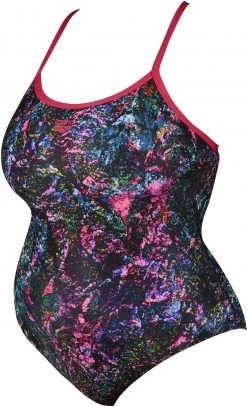 Vente flash 😀 Arena Mountains Texture Light Drop Back Swimsuit Plus Women, noir/Multicolore 🛒 -Maillots de bain Soldes arena mountains texture light drop back swimsuit plus women freak rose multi 3 1