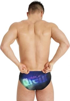 Remise ❤️ Arena Placement Briefs Men, noir/vert ❤️ -Maillots de bain Soldes arena placement briefs men black soft green multi 4 2