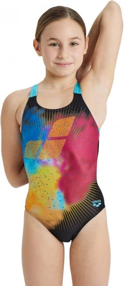 Acheter 👍 Arena Placement Swim Pro Back One Piece Swimsuit Girls, Multicolore/bleu ⌛ -Maillots de bain Soldes arena placement swim pro back one piece swimsuit girls black martinica 3