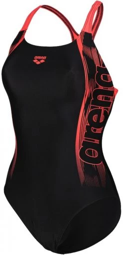 Meilleure affaire 🔔 Arena Pro Back Graphic One Piece Swimsuit Women, noir/jaune 😉 -Maillots de bain Soldes arena pro back graphic one piece swimsuit women black fluo red 3