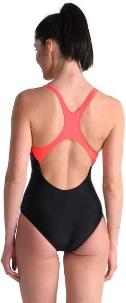 Meilleure affaire 🔔 Arena Pro Back Graphic One Piece Swimsuit Women, noir/jaune 😉 -Maillots de bain Soldes arena pro back graphic one piece swimsuit women black fluo red 6
