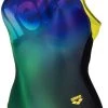 Offres 🛒 Arena Pro Back Placement One Piece Swimsuit LB Women, bleu/orange 💯