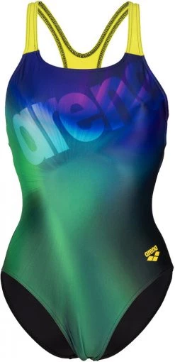 Bon marché ✨ Arena Pro Back Placement One Piece Swimsuit LB 🔔 Women, vert/Multicolore ⭐ -Maillots de bain Soldes arena pro back placement one piece swimsuit lb women black soft green multi 3 1