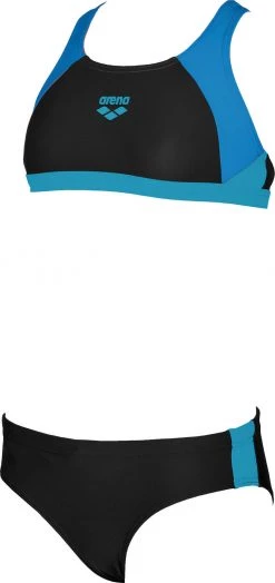 Bon marché ❤️ Arena Ren Maillot de bain 2 pièces Fille, noir/bleu ✔️