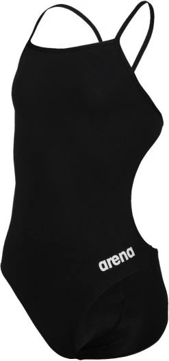Promo ✨ Arena Team Challenge Solid One Piece Swimsuit Girls, bleu 🌟 -Maillots de bain Soldes arena team challenge solid one piece swimsuit girls black white 3 1