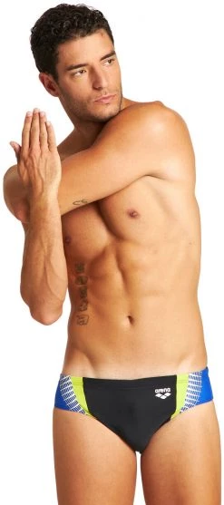 Remise ❤️ Arena Threefold Briefs Men, bleu 😀 -Maillots de bain Soldes arena threefold briefs men black neon blue soft green 5