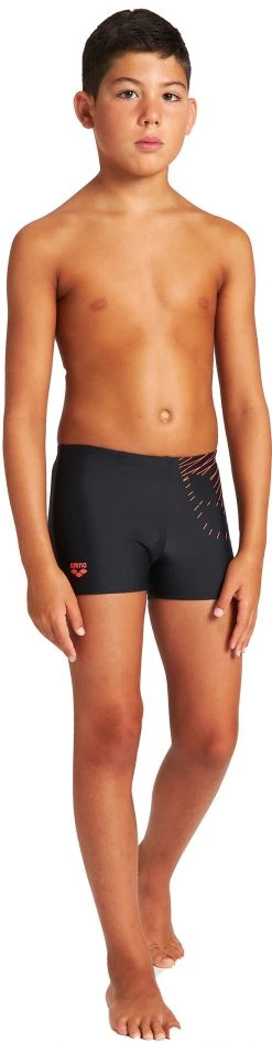 Le moins cher ❤️ Arena Trick Shorts Boys, noir/orange 🎁 -Maillots de bain Soldes arena trick shorts boys black floreale 5