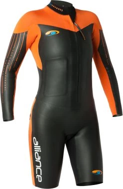 Budget ⌛ Blueseventy Alliance Combinaison de natation pour Swimrun Femme, noir/orange 😍