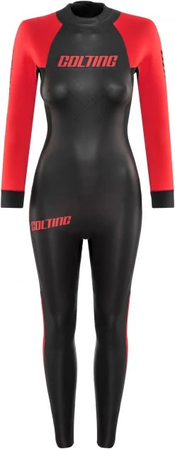 De gros 👏 Colting Wetsuits Open Sea Combinaison Femme, noir/rouge 🤩