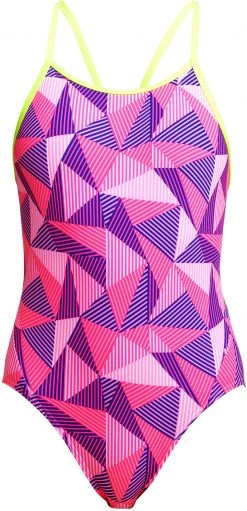 Remise ✨ Funkita Diamond Back One Piece 🎉 Swimsuit 🌟 Girls, rose ❤️