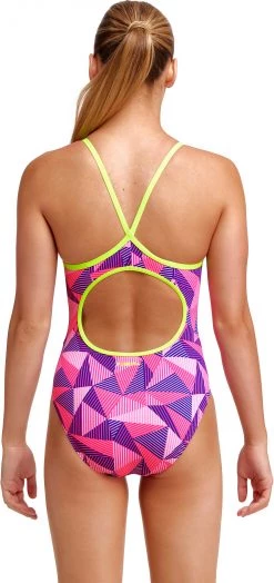 Remise ✨ Funkita Diamond Back One Piece 🎉 Swimsuit 🌟 Girls, rose ❤️ -Maillots de bain Soldes funkita diamond back one piece swimsuit girls little pinky 3 2