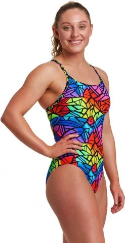 Remise 🔔 Funkita Diamond Back One Piece Swimsuit Women, Multicolore ✨