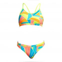 Tout neuf 🌟 Funkita Racerback Two Piece Bikini Girls, Multicolore ⌛