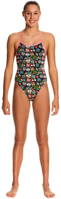 Vente flash 🔥 Funkita Single Strap One Piece Swimsuit ⌛ Girls, Multicolore ✔️ -Maillots de bain Soldes funkita single strap one piece girls bugalugs 1