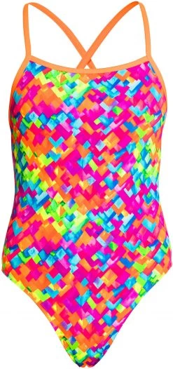 Meilleure vente ✨ Funkita Tie Me Tight One Piece Femme, bleu/orange ⭐
