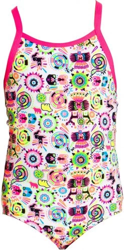 Offres 🌟 Funkita Printed One Piece Swimsuit Girls, Multicolore 🥰
