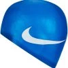 Meilleure vente 👏 Nike Swim Big Swoosh Printed Bonnet de bain en silicone, blanc ⌛ -Maillots de bain Soldes nike swim big swoosh printed silicon cap game royal 1