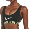 Budget ❤️ Nike Swim Logo Tape Scoop Neck 😀 Bikini Top Women, rose 👏