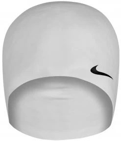 Nouveau 🎉 Nike Swim Solid Bonnet de bain en silicone, noir 🎁 -Maillots de bain Soldes nike swim solid silicone cap white 2 1
