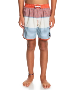 Sortie ⌛ Quiksilver Ocean Scallop Stripes 14" Shorts Youth, Multicolore ⭐ -Maillots de bain Soldes quiksilver ocean scallop stripes 14 shorts youth burnt ochre 3