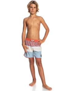 Sortie ⌛ Quiksilver Ocean Scallop Stripes 14" Shorts Youth, Multicolore ⭐ -Maillots de bain Soldes quiksilver ocean scallop stripes 14 shorts youth burnt ochre 6