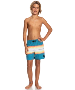 De gros 😍 Quiksilver Resin Tint 14" Volley Shorts Youth, gris/blanc 🛒 -Maillots de bain Soldes quiksilver resin tint 14 volley shorts youth black 6 1