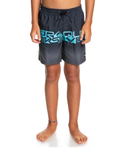 Tout neuf 🥰 Quiksilver Wordblock 14" Shorts Youth, bleu 🎁 -Maillots de bain Soldes quiksilver wordblock 14 shorts youth black 3