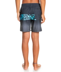 Tout neuf 🥰 Quiksilver Wordblock 14" Shorts Youth, bleu 🎁 -Maillots de bain Soldes quiksilver wordblock 14 shorts youth black 4